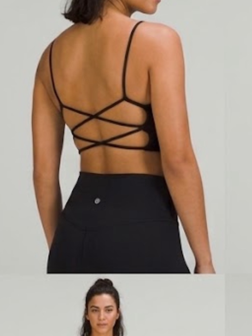 Strappy Back Sports Bralette in Black